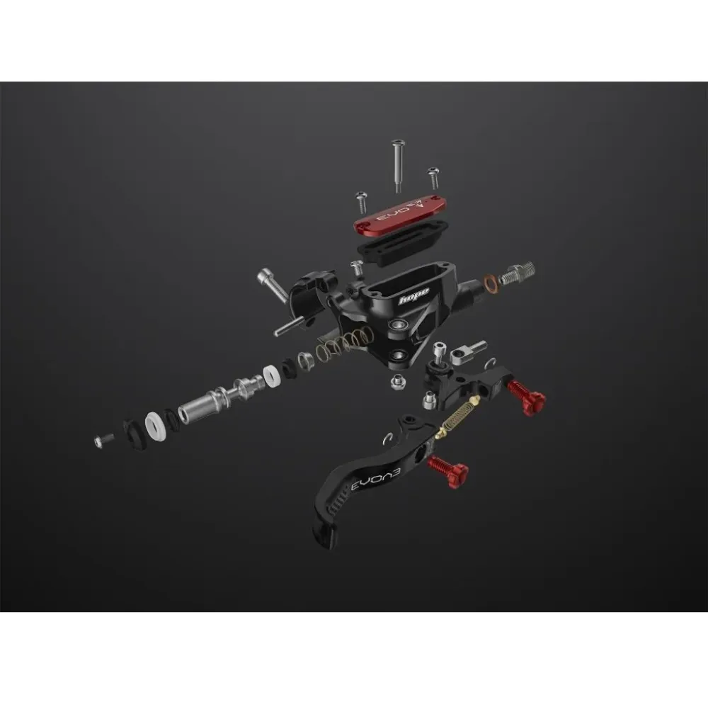 Travão dianteiro de bicicleta HOPE Tech 4 EVO TR4 com mangueira de aviação, preto/vermelho