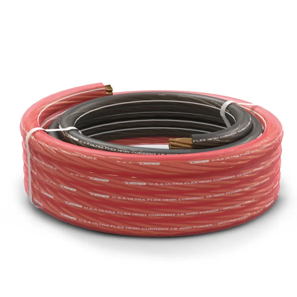 PW-1/0GA-5BK/20RD 0-GA Ultra Flex CCA Ground Power Cable 5 Ft Black and 20 Ft Red Kit